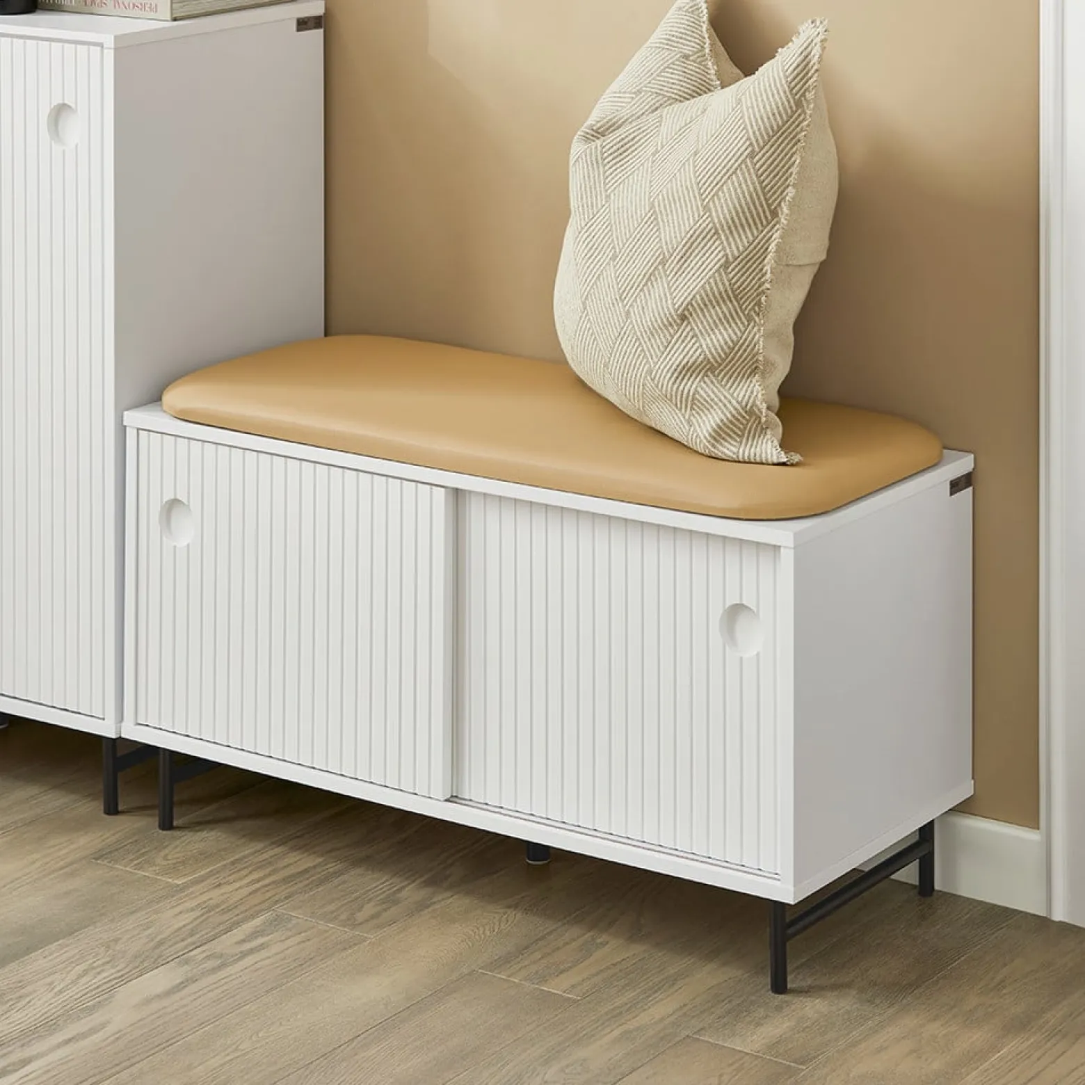 SoBuy Szafka na buty z dwoma drzwiami Biały 85x37x49cm FSR116-W
