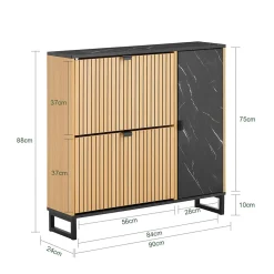 SoBuy Szafka na buty z dwoma drzwiczkami 90x24x88.5cm Nowoczesny FSR203-N