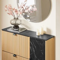 SoBuy Szafka na buty z dwoma drzwiczkami 90x24x88.5cm Nowoczesny FSR203-N
