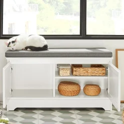 SoBuy Szafka na buty z jedną szufladą Biały 90x36x44cm FSR136-W