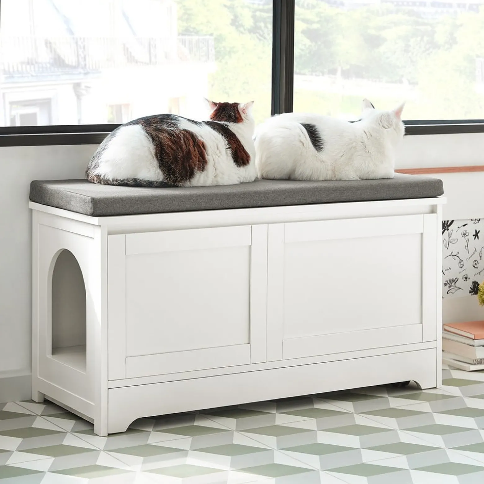 SoBuy Szafka na buty z jedną szufladą Biały 90x36x44cm FSR136-W