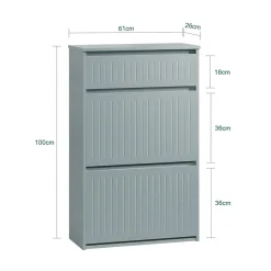 SoBuy Szafka na buty z jedną szufladą Jasnoszary 61x26x100cm FSR165-HG