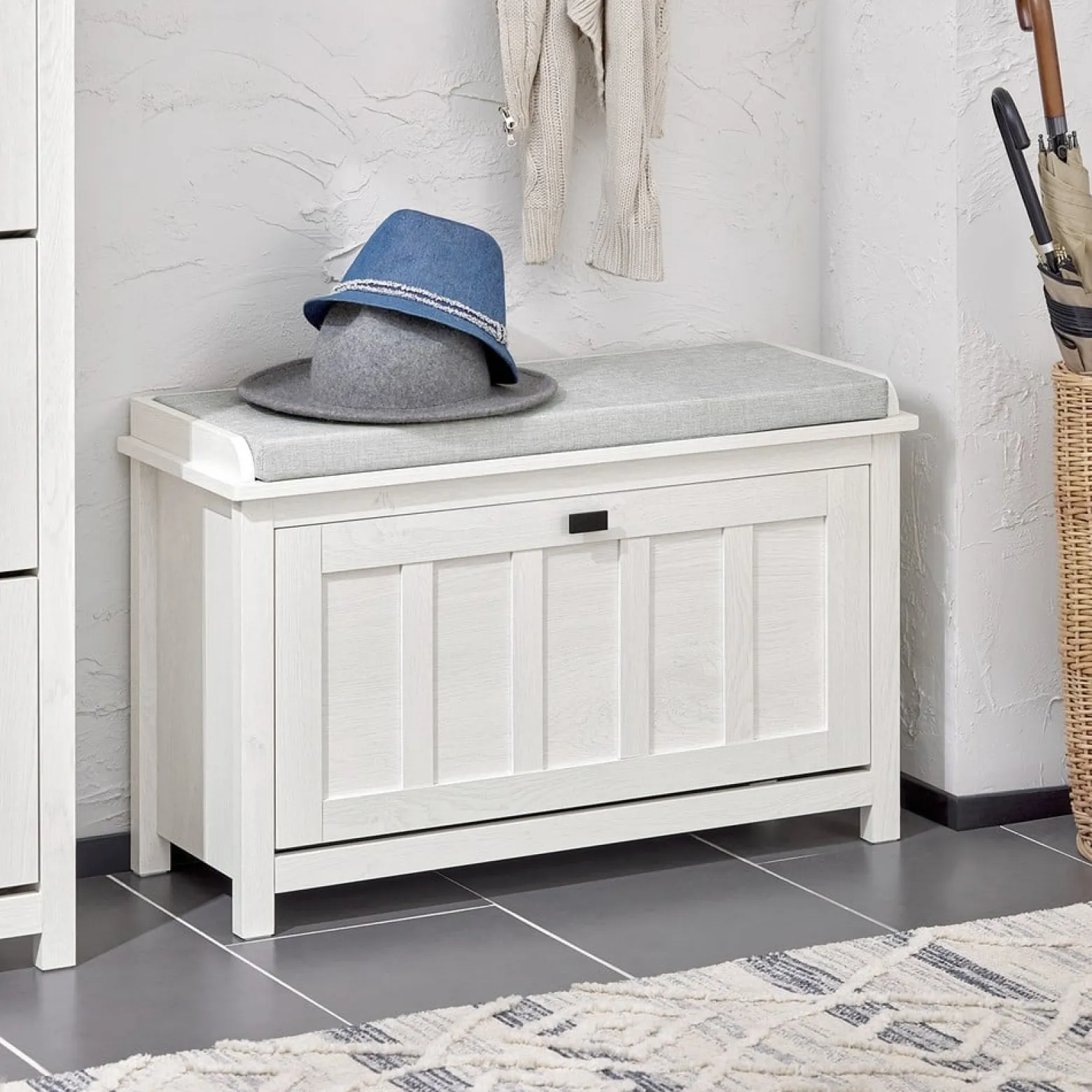 SoBuy Szafka na buty z jednymi drzwiami Biały 80x30x50cm FSR161-W
