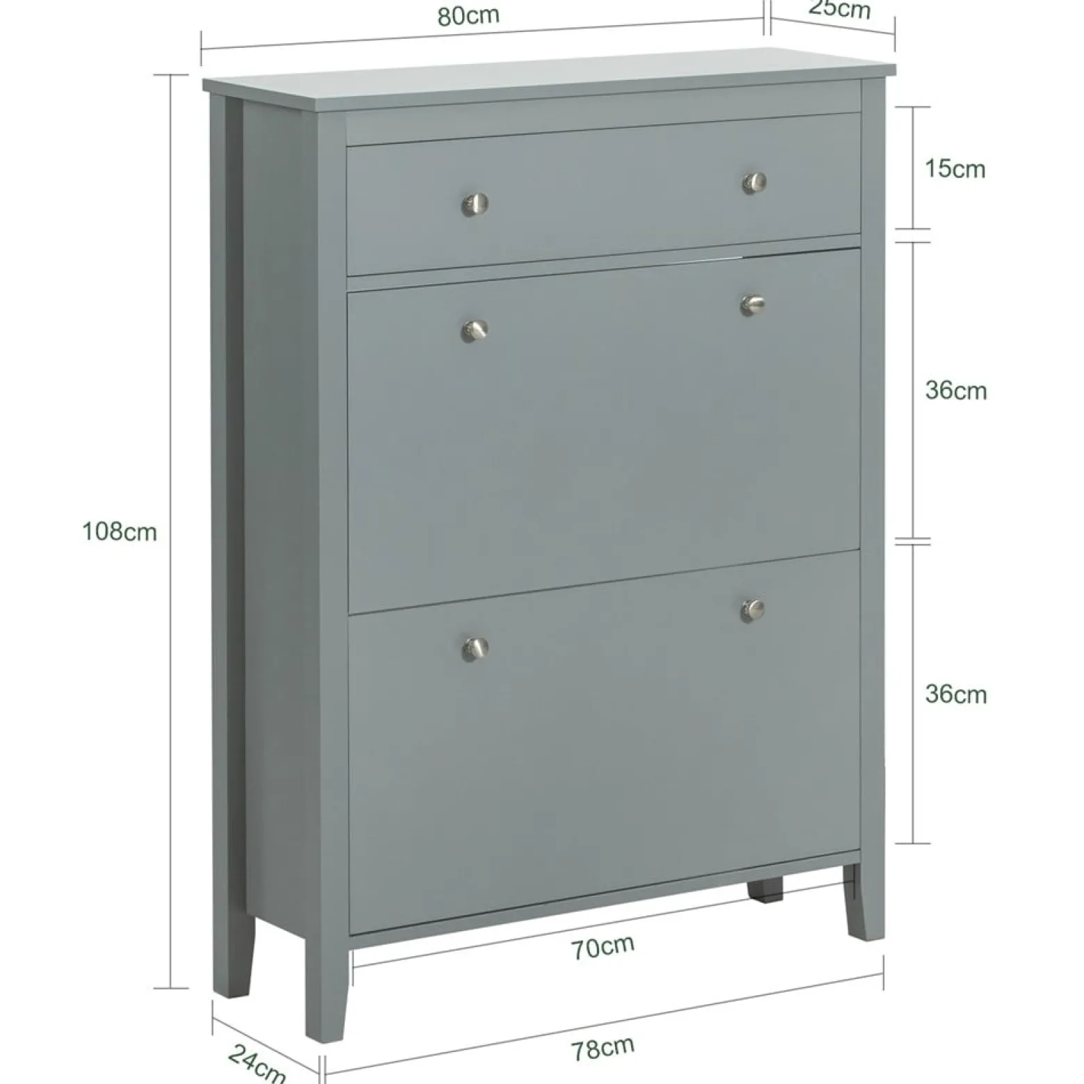 SoBuy Szafka na buty z 1 szufladą Jasnoszary 80x25x108cm FSR89-HG