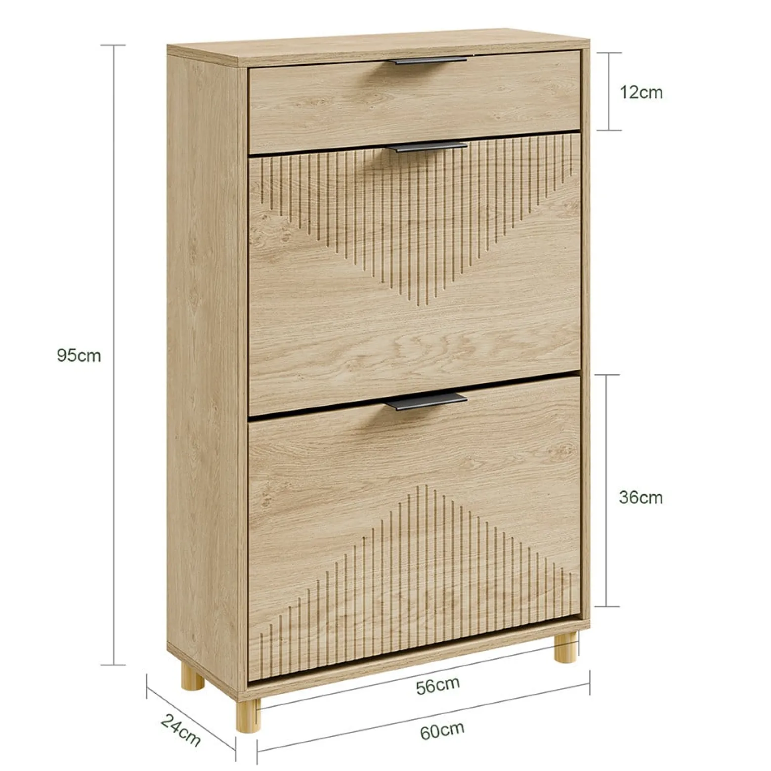 SoBuy Szafka na buty z szufladą Jasny dąb 60×24×95 FSR212-N