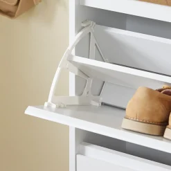 SoBuy Szafka na buty z szufladą Biały/Drewno 61x25x91cm FSR205-WN