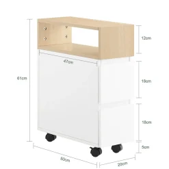 SoBuy Szafka nocna z 2 szufladami 50x20x61cm Minimalistyczny FBT155-NW