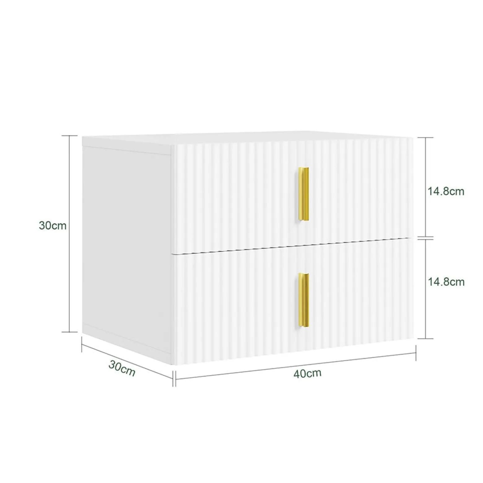 SoBuy Szafka nocna z 2 szufladami Biały 40x30x30 cm FBT177-E-W