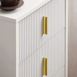 SoBuy Szafka nocna z 3 szufladami Biały 40x40x63cm Nowoczesny FBT115-L-W