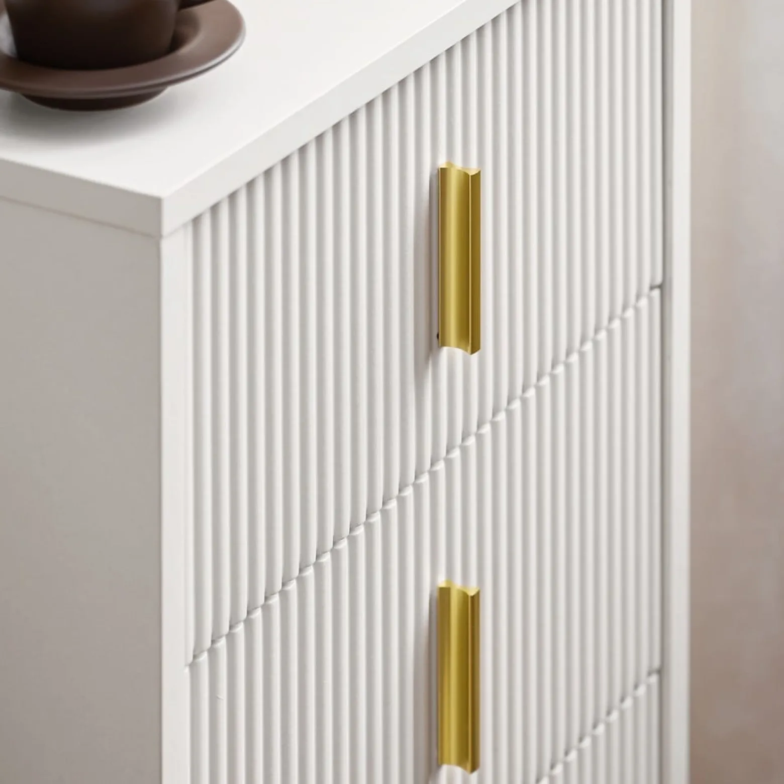 SoBuy Szafka nocna z 3 szufladami Biały 40x40x63cm Nowoczesny FBT115-L-W