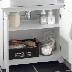 SoBuy Szafka pod umywalkę Biały 60x30x60cm Nowoczesny BZR108-W
