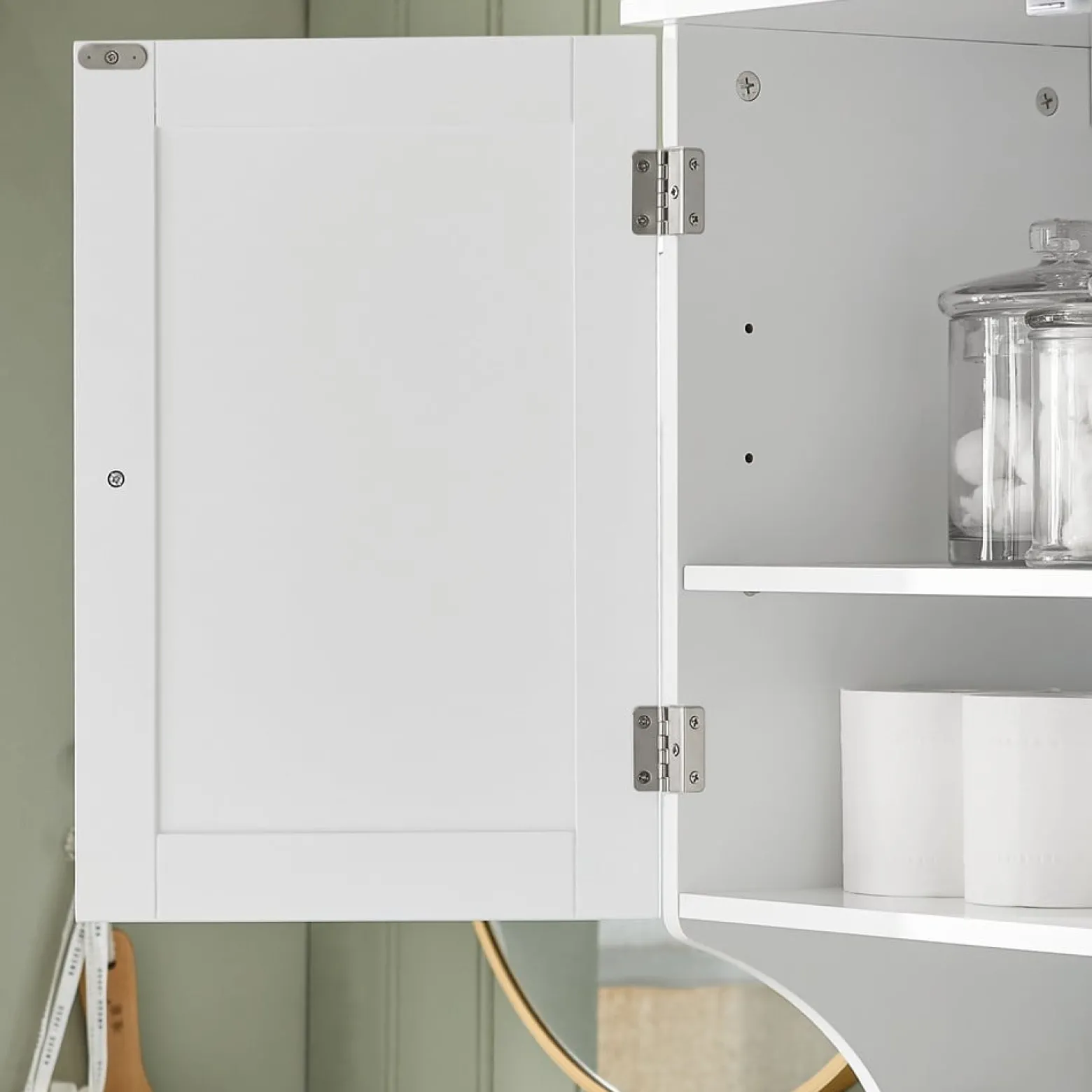 SoBuy Wisząca szafka z 2 drzwiami Biały 60x30x60cm Funkcjonalny BZR84-W