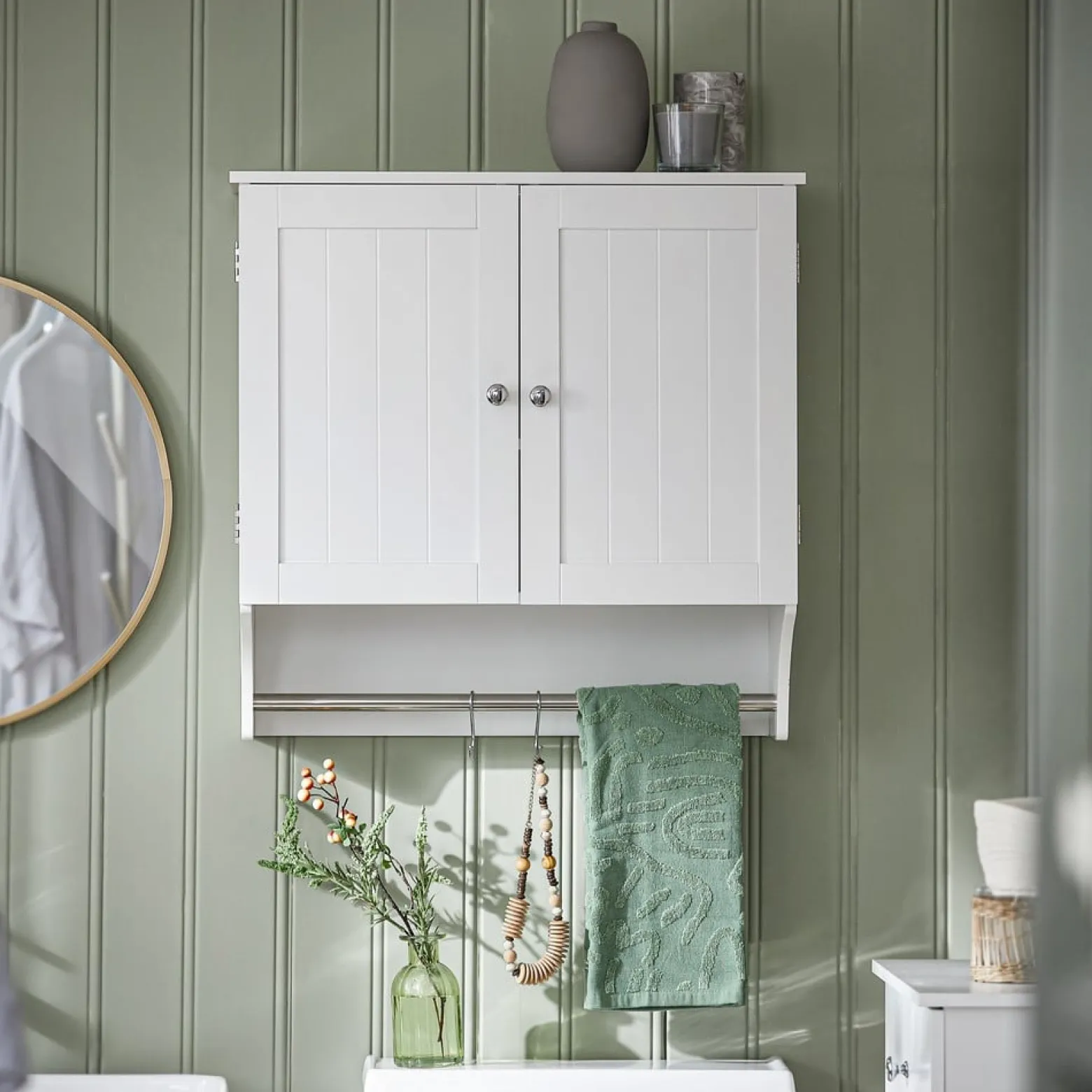 SoBuy Wisząca szafka z 2 drzwiami Biały 60x30x60cm Funkcjonalny BZR84-W