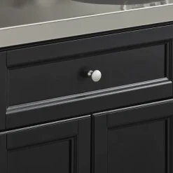SoBuy Wyspa kuchenna z 2 szufladami Czarny/Srebrny 107x71x92cm FKW71-II-SCH