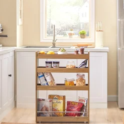 SoBuy Wózek kuchenny z 4 półkami Ciemnobrązowy 60x18x81cm NSR01-PF