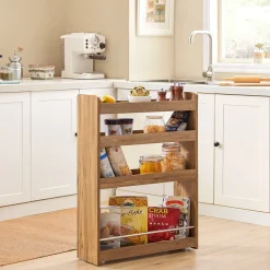 SoBuy Wózek kuchenny z 4 półkami Ciemnobrązowy 60x18x81cm NSR01-PF