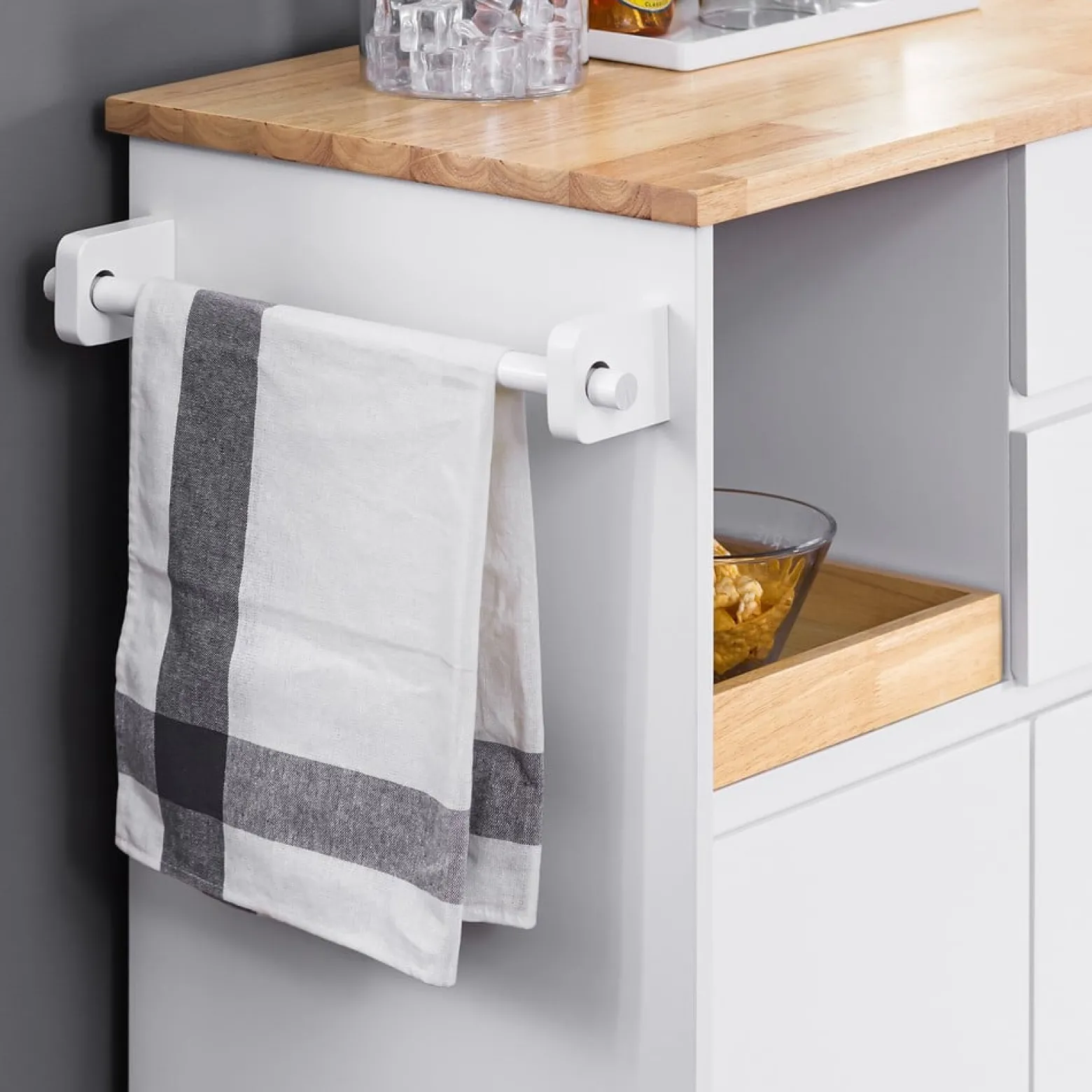 SoBuy Wózek kuchenny z 2 szufladami 72x42x84.5cm Nowoczesny FKW123-NW
