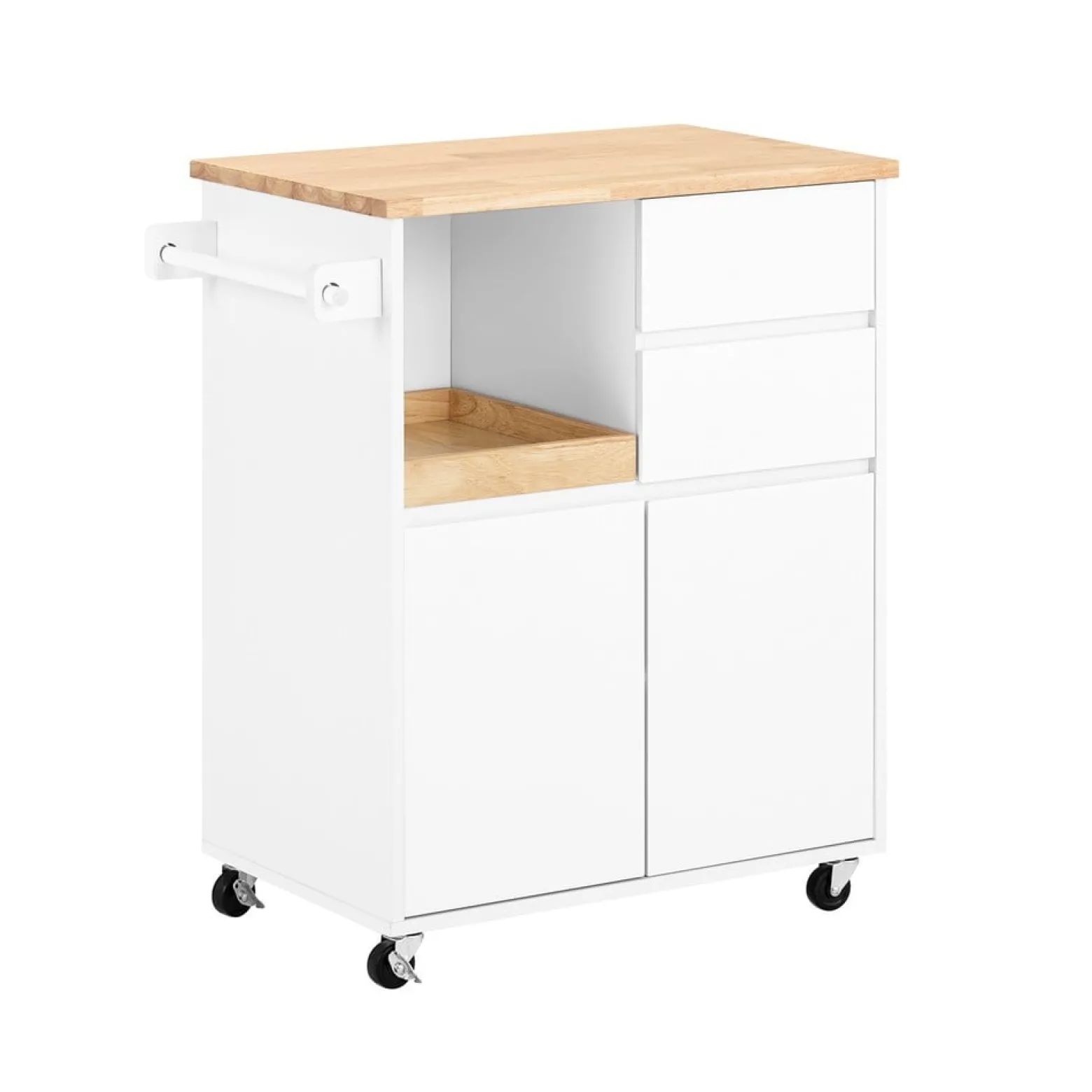 SoBuy Wózek kuchenny z 2 szufladami 72x42x84.5cm Nowoczesny FKW123-NW