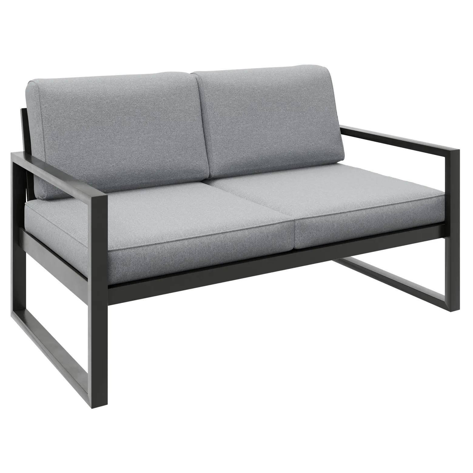 Sofa dwuosobowa ogrodowa STELLA jasny szary – metalowy,