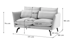 Sofa dwuosobowa Layla-Velluto 2