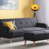 Sofa kanapa trzyosobowa rozkładana czarna