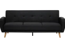 Sofa kanapa trzyosobowa rozkładana czarna