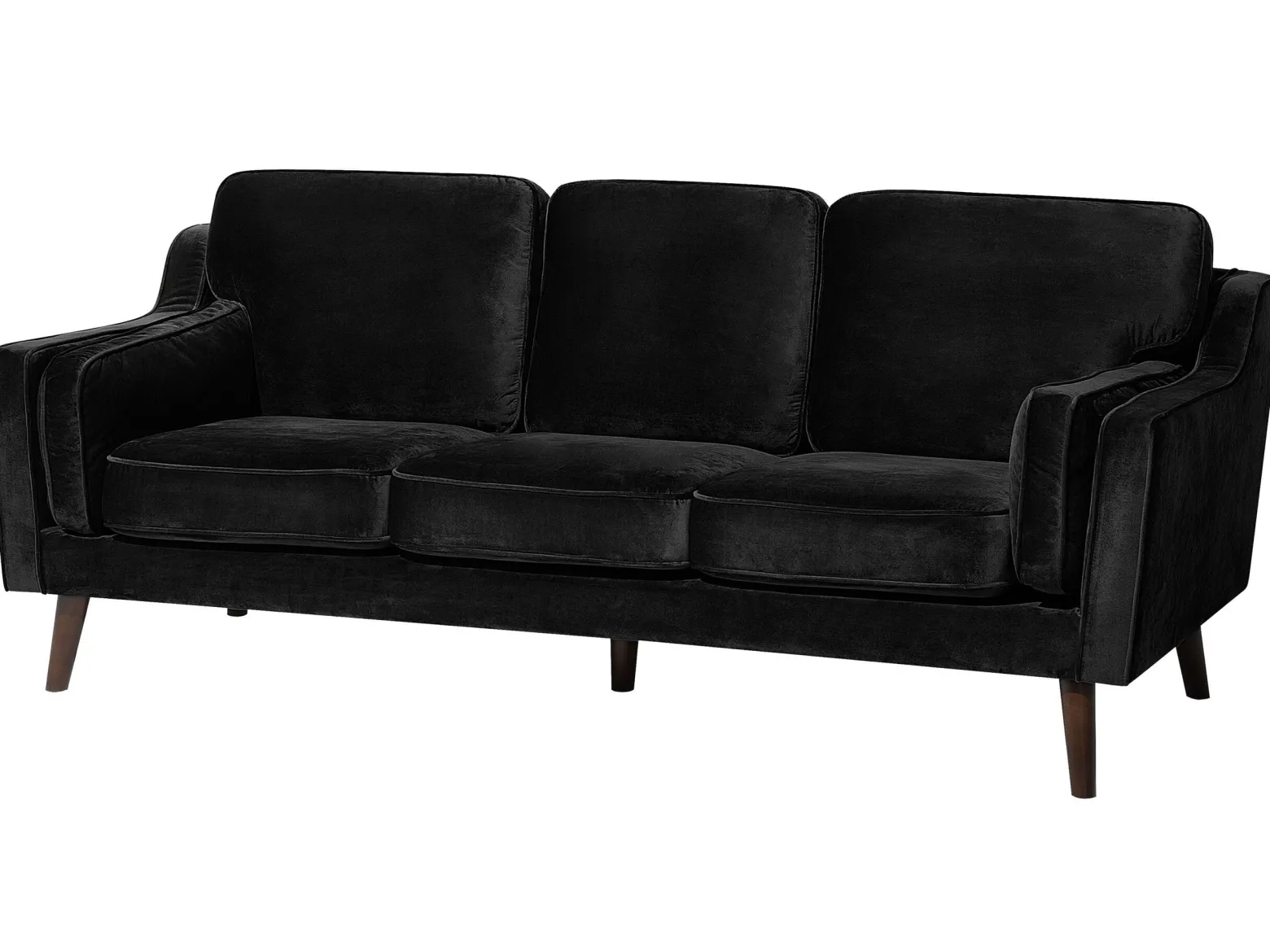 Sofa kanapa trzyosobowa welur czarna