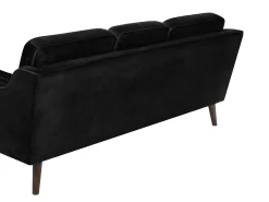 Sofa kanapa trzyosobowa welur czarna