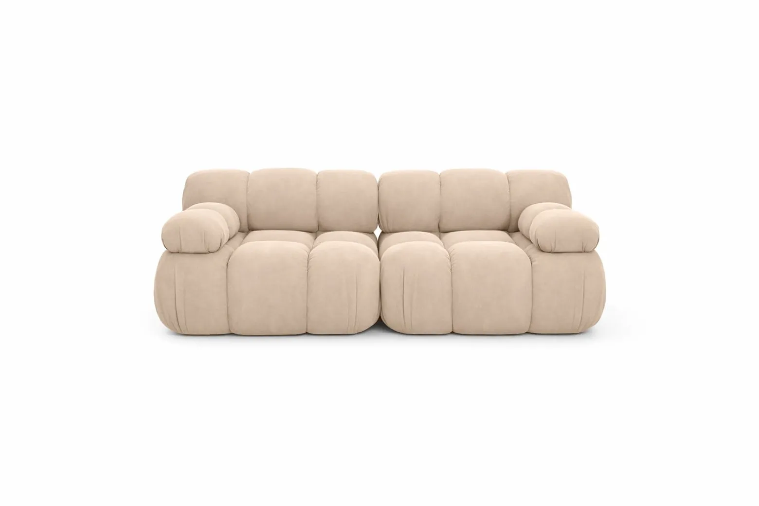 Sofa modułowa dwuosobowa, welur Salvador, Beżowy, Selia
