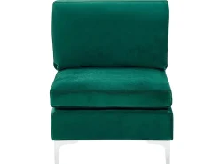 Sofa modułowa kształt U welurowa zielona