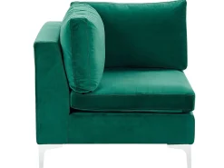Sofa modułowa kształt U welurowa zielona