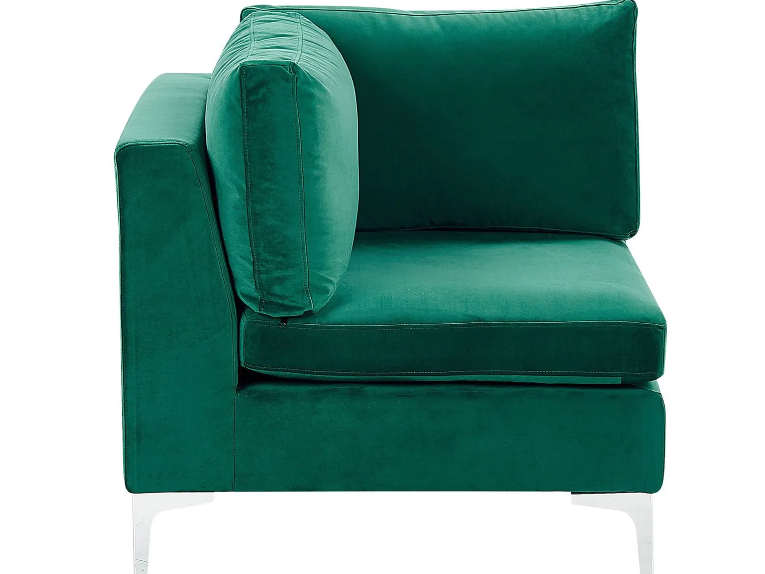 Sofa modułowa kształt U welurowa zielona