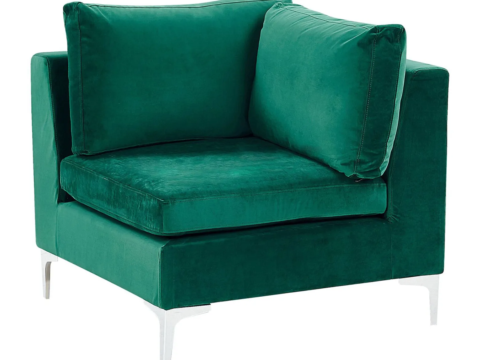 Sofa modułowa kształt U welurowa zielona