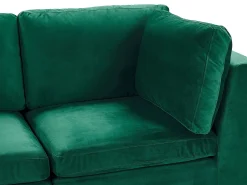 Sofa modułowa kształt U welurowa zielona