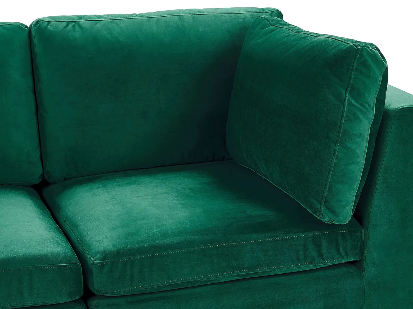 Sofa modułowa kształt U welurowa zielona