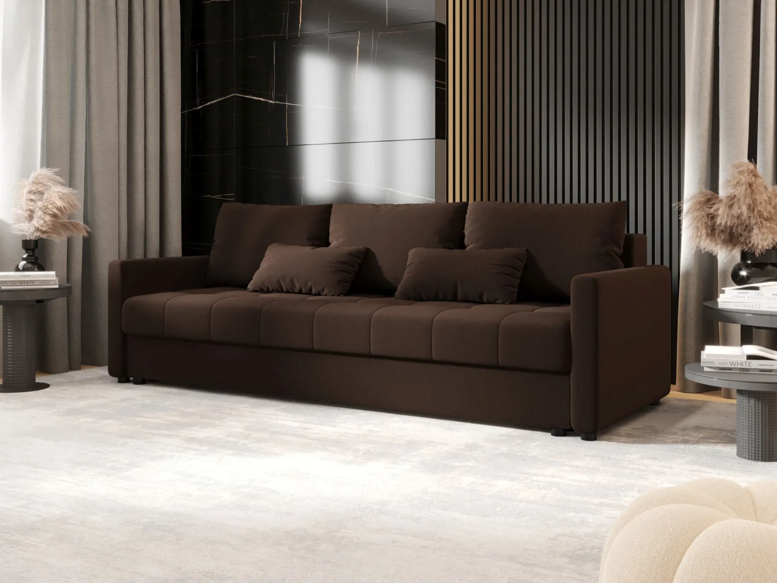 Sofa MOS BIS z funkcją spania cosmic 800 Ciemnobrązowa