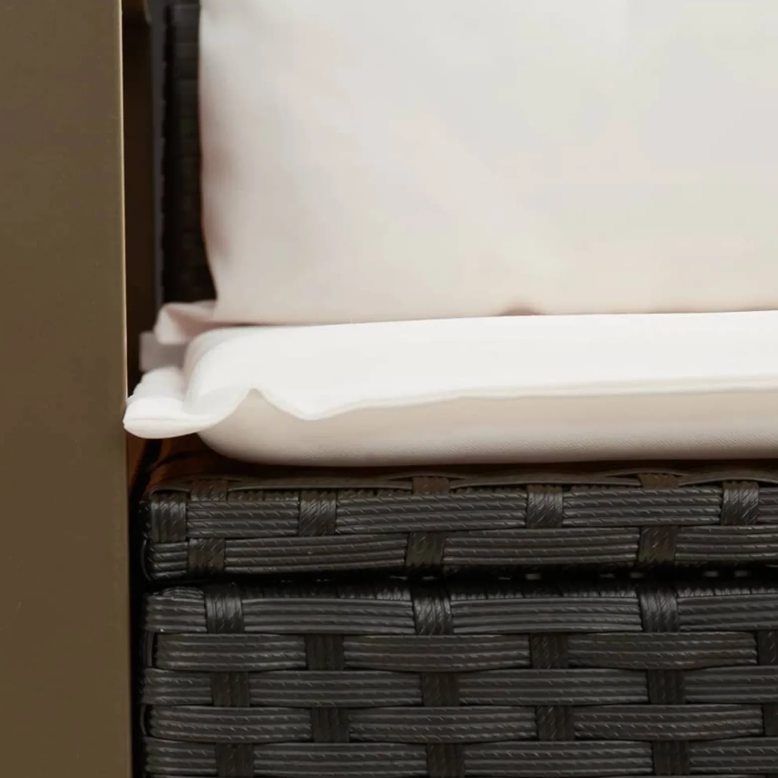 Sofa Ogrodowa Czarna z Poduszkami Fotel Siedzisko Na Taras Balkon