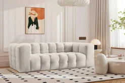 Sofa 3-osobowa, Kanapa BALOO, tkanina Szenil, Ecru