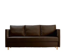 Sofa Rozkładana Trzyosobowa z Pojemnikiem LIMA Brązowa z Funkcją Spania