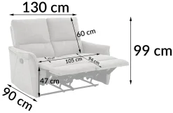 Sofa wypoczynkowa fotel rozkładany dwuosobowy leżanka FW106-2 Timo duo beż