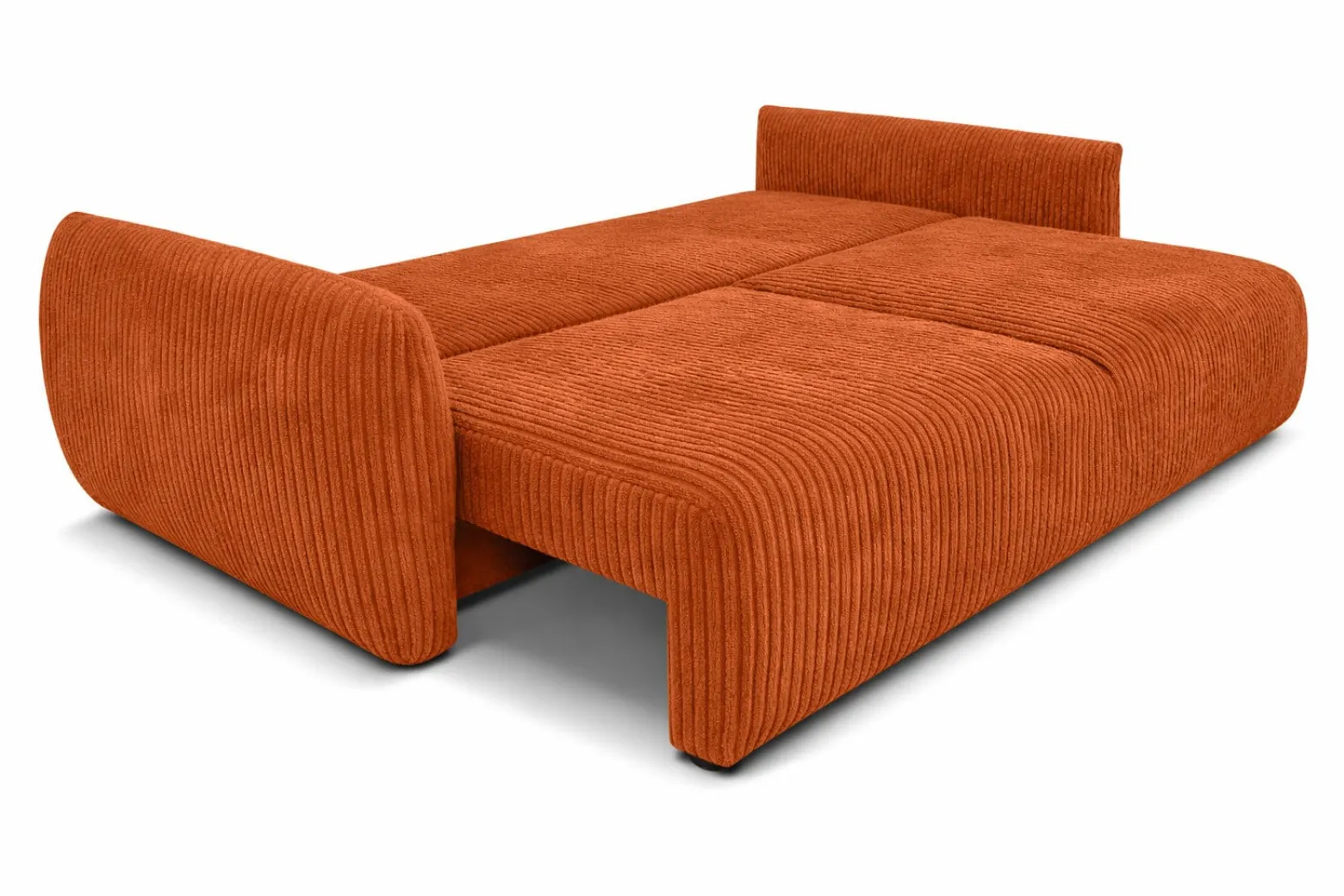 Sofa z funkcją spania i pojemnikiem, sztruks Poso, Miedziany, Zephira
