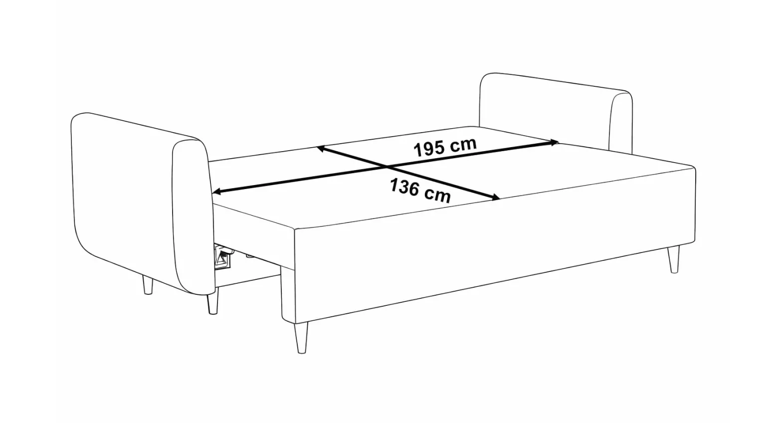 Sofa ze sprężynami bonell rozkładana Lugo PLUS Szara