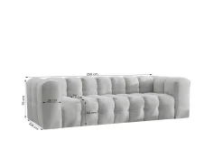 Sofa Baloo, 4-osobowa, do salonu, tkanina Moly, antracyt
