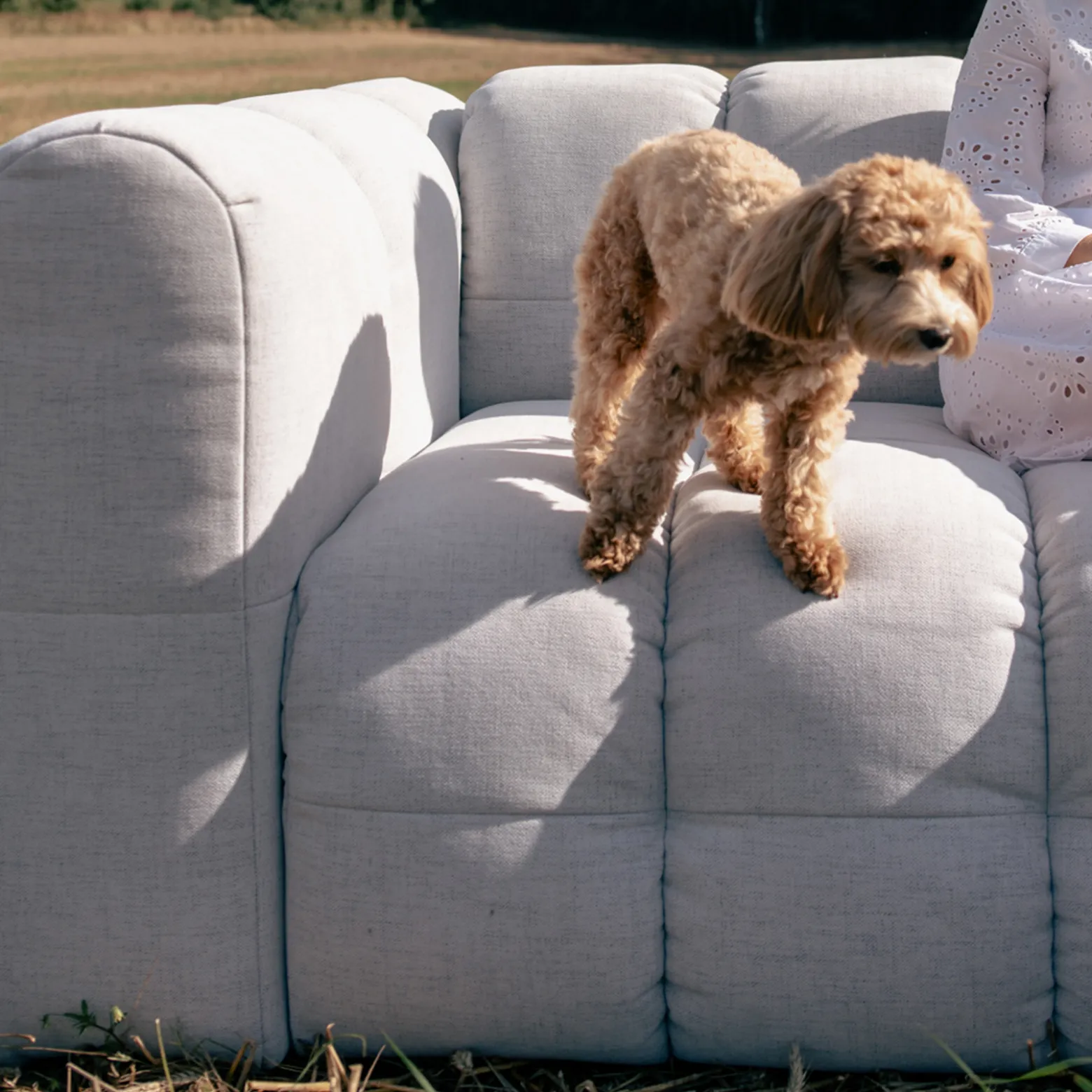 Sofa Baloo, 4-osobowa, do salonu, tkanina Moly, antracyt