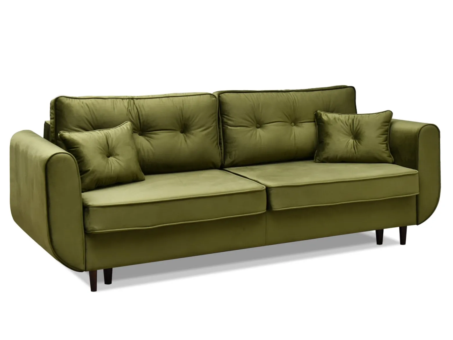 Sofa Blink Zielony-Jasny Welur, Podstawa Czarny