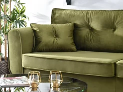 Sofa Blink Zielony-Jasny Welur, Podstawa Czarny