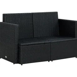 Sofa Czarny Technorattan vidaXL