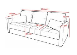 Sofa DOMINO rozkładana z funkcją spania Brązowy