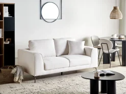 Sofa dwuosobowa poduszki biała