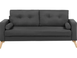 Sofa dwuosobowa szara z poduszkami